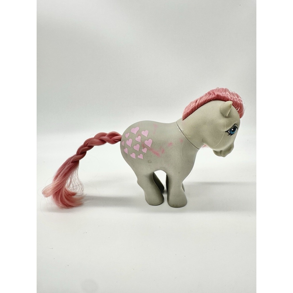 Vintage 1982 G1 My Little Pony Snuzzle Gray Pink Hearts MLP Hasbro Collector